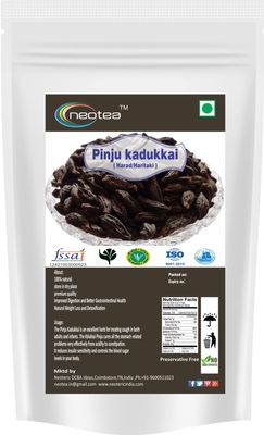 Neotea Flax Pinju Kadukkai, Harad, Haritaki 300GM Organic Herbal Supplement for Digestive Health, Detox, Immune Support, and Wellness Boost