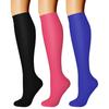 CHARMKING Compression Socks for Women & Men Circulation (3 Pairs) 15-20 mmHg is Best Athletic for Running, Flight Travel, Support, Cycling, Pregnant - Boost Performance, Durability (L/XL,Multi 06) view 1