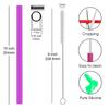 ALINK Reusable Boba Smoothie Straws, 10" Long Extra Wide Fat Silicone Straws for Drinking Bubble Tea, Milkshakes, Set of 6 with Cleaning Brush view 2