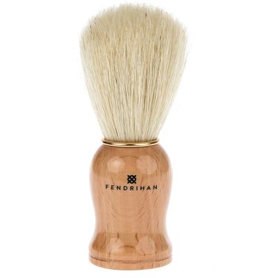 Fendrihan Pure Boar Bristle Shaving Brush with Wood Handle and Gold Rim for Personal and Professional Shaving