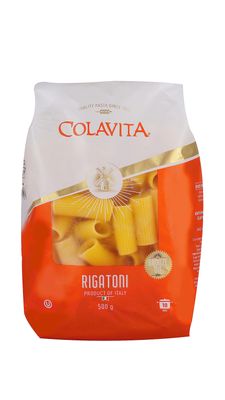 Colavita Rigatoni Pasta 500g | Hard Durum Wheat Semolina Pasta | High Fibre | Versatile, No Artificial Ingredients