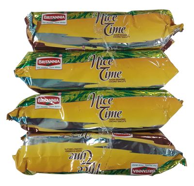 Britannia Nice Time Coconut Biscuits - Sugar Showered, 600g Combo Pack