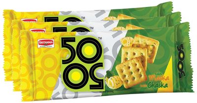 More Combo - Britannia Biscuit 50 50 Maska Chaska, 55g (Pack of 3) Promo Pack