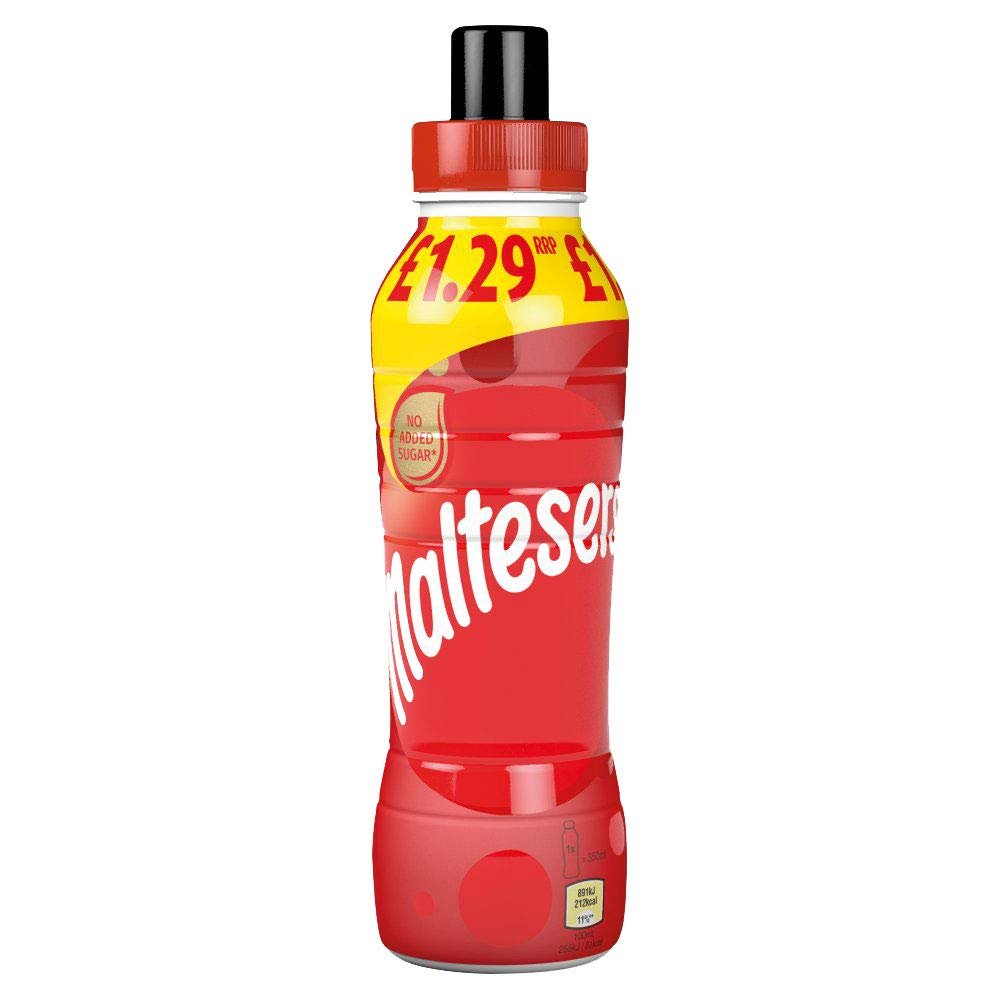Maltesers Chocolate Milk Drink with Malt Extract and Sweeteners Bottle, 350 ml
