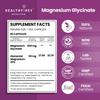 HealthyHey Nutrition Magnesium Glycinate High Absorption for Sleep, Cramps, & Nerves Health - 90 Vegetable Capsules view 2