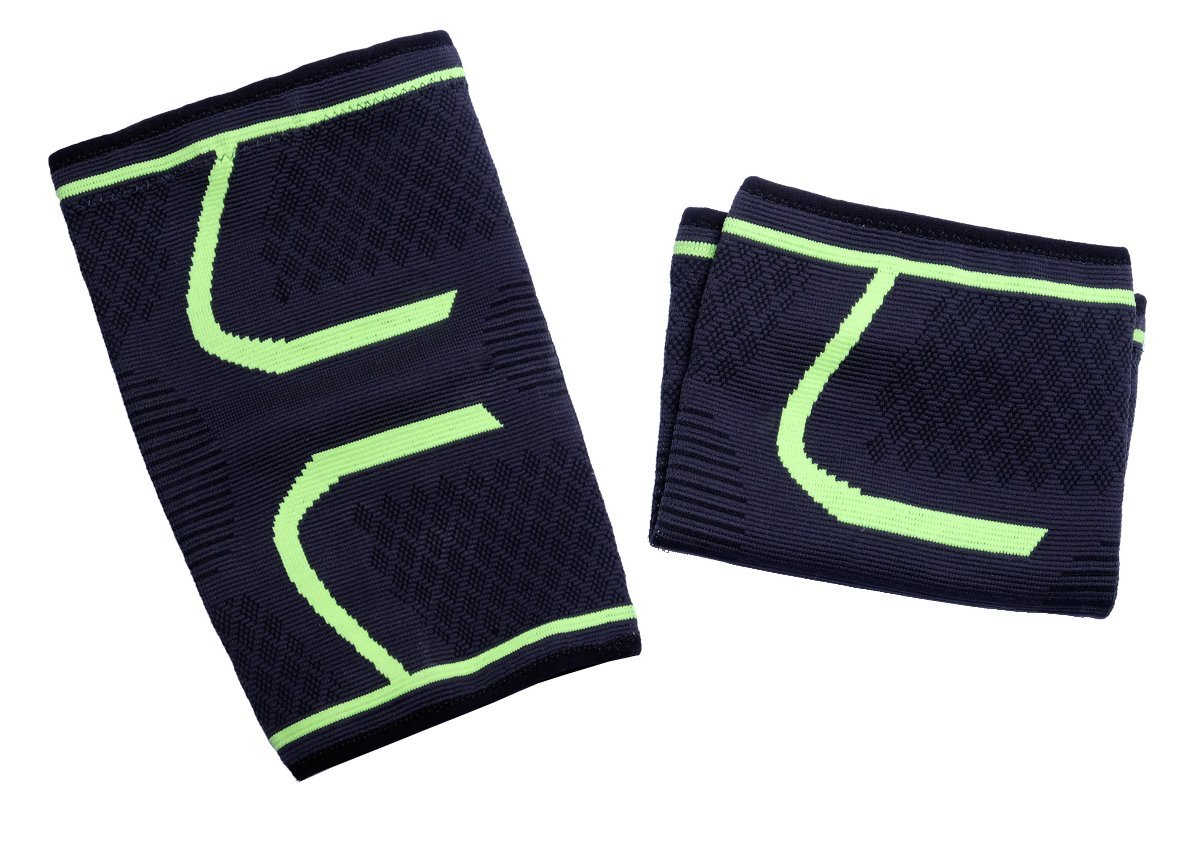 2PCS/Pair (Black) Fitness Knee Support Braces Elastic Nylon Sport Compression Knee Pad Sleeve 35-41cm