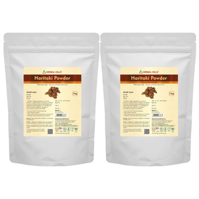 Herbal Hills Haritaki/Harde Powder, (1kg Pack) | Supports Digestion & Natural Detox | Haritaki Churna For Gut Health & Constipation Relief With Terminalia Chebula Pack of 2