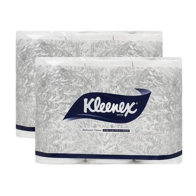 Kleenex 2 ply Toilet Paper Tissue Roll, 12 Rolls, 160 Pulls/Roll (Total 1,920 Sheets) (60049)