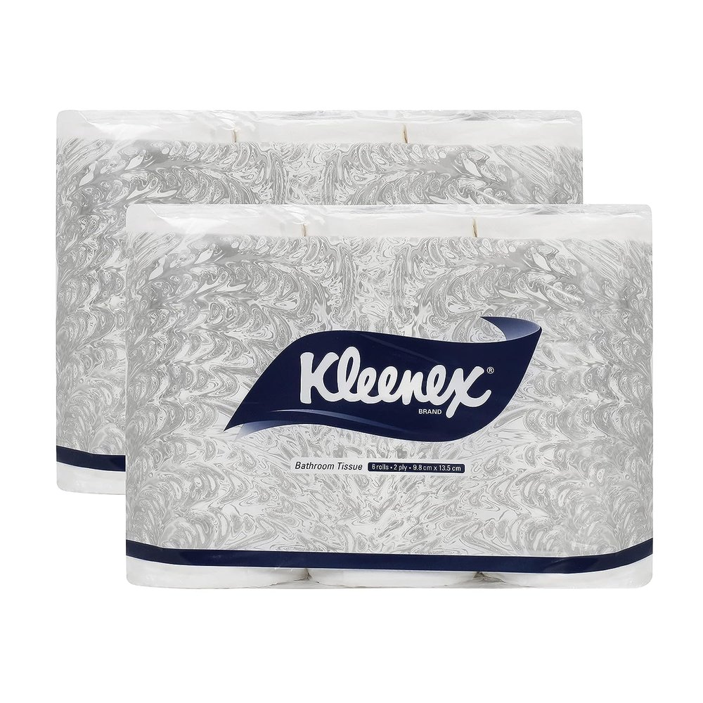 Kleenex 2 ply Toilet Paper Tissue Roll, 12 Rolls, 160 Pulls/Roll (Total 1,920 Sheets) (60049)