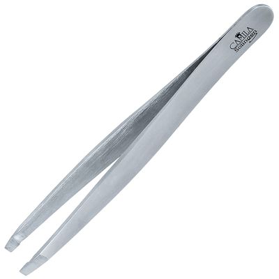 Camila Solingen CS26 4" Professional Surgical Grade Stainless Steel Precision Tip Eyebrow Tweezers for Facial Hair Shaping & Removal. Beauty Tool for Men/Women. Made in Solingen Germany (Straight)