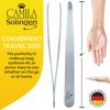 Camila Solingen CS26 4" Professional Surgical Grade Stainless Steel Precision Tip Eyebrow Tweezers for Facial Hair Shaping & Removal. Beauty Tool for Men/Women. Made in Solingen Germany (Straight) view 4