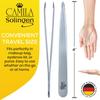 Camila Solingen CS25 4" Professional Surgical Grade Stainless Steel Precision Tip Eyebrow Tweezers for Facial Hair Shaping & Removal. Beauty Tool for Men/Women. Made in Solingen Germany (Slanted) view 4