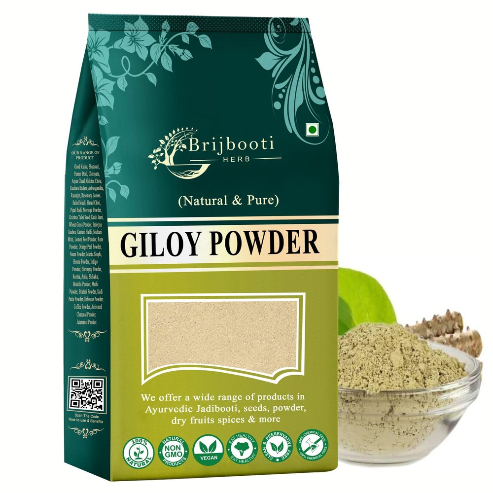 BIRJU MAHAVIR GILOY/GUDUCHI POWDER (Tinospora cordifolia) - (FREE DELIVERY), Natural, 400 gram (BMKB-114)