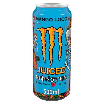 Monster Mango Loco Energy + Juice Carbonated Energy Drink | L-Carnitine + Inositol + B Vitamins + Taurine, 16.91 fl oz  500 ml