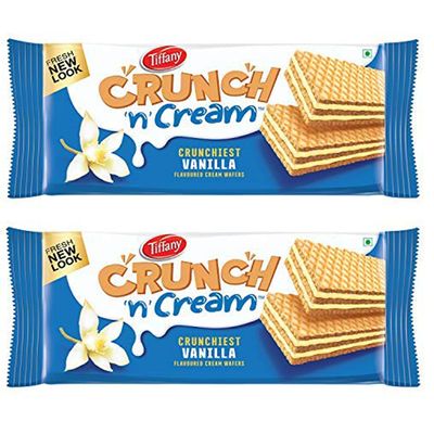 Tiffany Crunch N Cream Vanilla Wafer Sandwich, 135 g (Pack of 2)