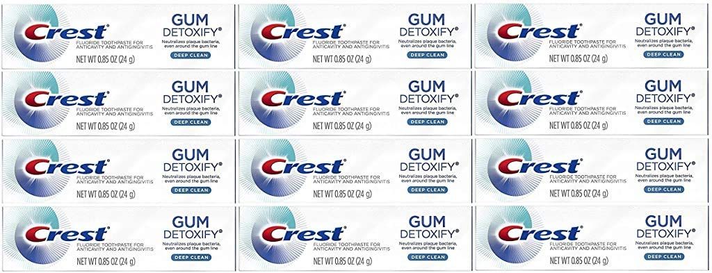 Crest Gum Detoxify Toothpaste, Deep Clean, Travel Size, 0.85 Oz (24G) - Pack Of 12