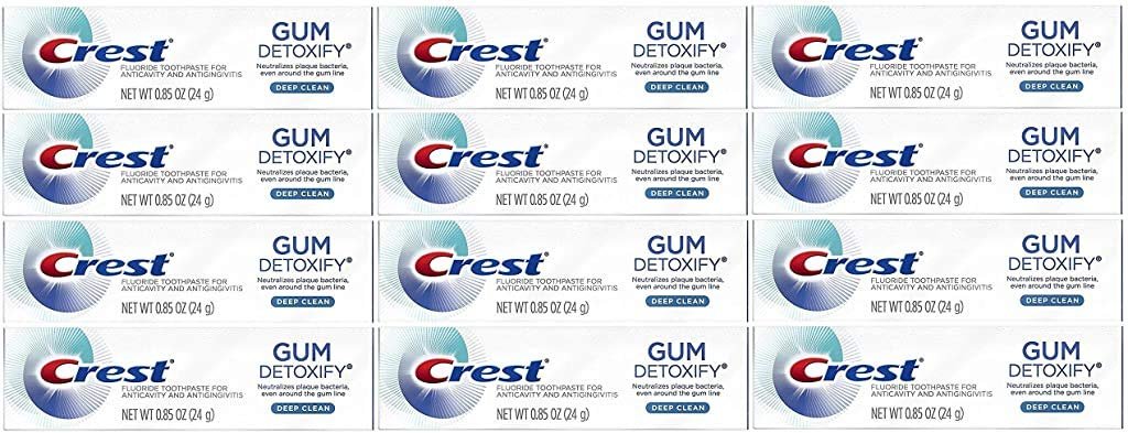 Crest Gum Detoxify Toothpaste, Deep Clean, Travel Size, 0.85 Oz (24G) - Pack Of 12