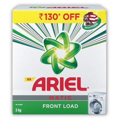 Ariel Matic Front Load Detergent Washing Powder - 3 kg (Rupees 130 Off)