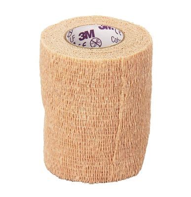 3M 66426 Coban Self-Adherent Wrap Compress or Protect Wound Sites and Immobilize Injuries, Tan, 3" Width, 5yds Length