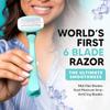 LetsShave Evior 6 Razor Blade Refills for Women (Pack of 2) | Mid-Flex Blades & Dual Moisture Bar infused with Aloe vera & Avacado | Bikini Area & Full Body Hair Removal Razor view 2