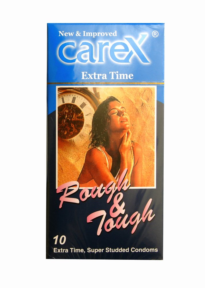 Carex Rough & Tough Extra Time Condoms, Durable Protection for Extended Pleasure, Extra Layer of Durability & Prolonged Pleasure.