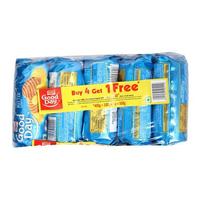 Britannia Good Day Butter Cookies, 100g x 5