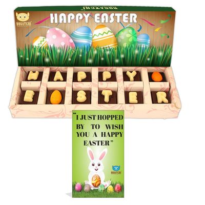 BOGATCHI Happy Easter Chocolates, Easter Eggs and Chocolates for Easter Celebrations, 12 Pieces + Free - Easter Greeting Card