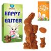 BOGATCHI Happy Easter Chocolates - Dark Chocolate Big Bunny with 1 Dark Chocolate Egg and Baby Bunny + Free - Happy Easter Greeting Card view 1