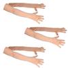 PinKit Long Sunscreen Driving Gloves | Full Arm Sleeves for Summer UV Protection | Superb Fit on Any Hands (Beige) - Combo (Set of 3 Pair) view 1