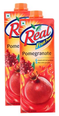 Real Spar Combo-Fruit Power Juice-Pomegranate, 1L (Pack of 2) Promo Pack