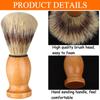 LWestine 4Pcs Men Shaving Brush Wood Handle, Professional Salon Tools view 4