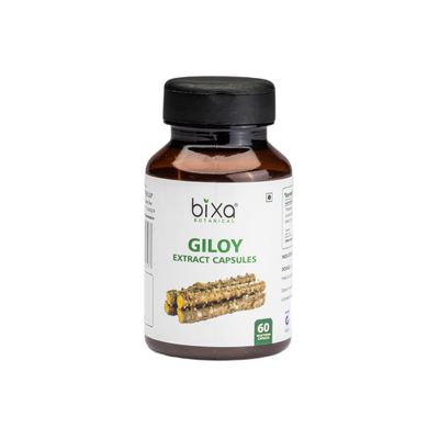 Bixa Botanical Guduchi/Giloy Extract with 2.5% Bitters | 60 Veg Capsules (450mg) | Useful In Immunity Wellness | Overall Body Pain & Anti-Inflammation Supplement
