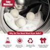 Tidy Monster 6 Pack All Natural Organic Wool Dryer Balls Xl Size - Reusable Chemical Free Natural Fabric Softener Anti Static Reduces Clothing Wrinkles And Saves Drying Time (White) view 2