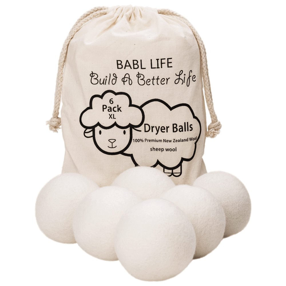 Upgraded Version(Made of The Latest Shearing)-Wool Dryer Balls-Pack of 6 XL,Premium Reusable New Zealand Natural Fabric Softener,Saves Drying Time, Handmade