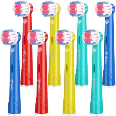 Milos Compatible Oral B Kids Replacement Brush Heads / 8 Pack of Kids Electric Toothbrush Heads / Compatible Kids Oral B Replacement Brush Heads