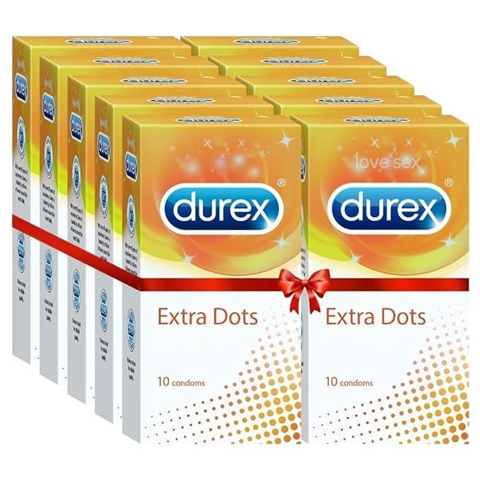 Durex Condoms, Extra Dots- 10s (Pack of 10)