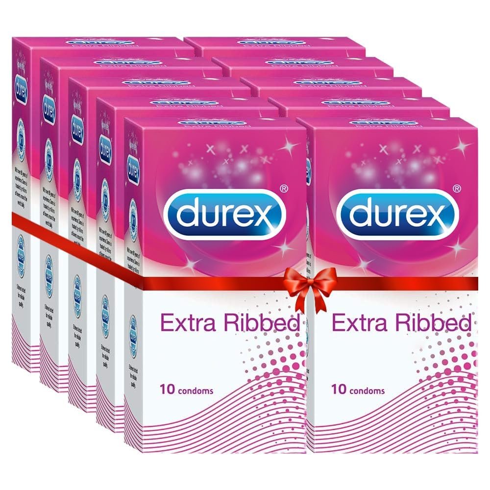 Durex Condoms, Extra Ribbed- 10s (Pack of 10)