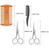 TecUnite 4 Pieces Beard and Mustache Trimmer Set Mustache Combs and Scissors Beard Grooming Kit with Storage Bag view 3