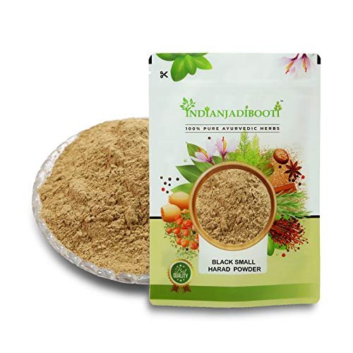 IndianJadiBooti Harad Kali Powder-Harad Choti Powder-Black Himej-Terminalia Chebula-Myrobalan, 250 Grams