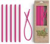 8.25" Slim Reusable Silicone Straws + Cleaner - Non-Rubber, BPA Free Slim Silicon Drinking Replacement Straws for 20 oz Yeti Tumblers - Chewy, Bendy, Flexible Safe Straws for Kids/Toddlers view 1