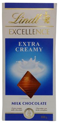 Lindt Excellence Milk Chocolate - Extra Creamy, 100g Carton
