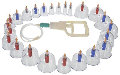 ACi Acupressure Health Care India Relaxation Suction Vacuum Cupping Kit Magnet Massage Therapy - Set of 24 Pieces