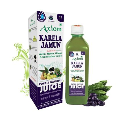 Axiom Karela Jamun Juice - 1Ltr (Pack of 2) | Helps to Control Blood Sugar Level | Cholestrol Care Juice | Enriched with Pure & Natural Karela and Jamun Herbs |Diabetic Care