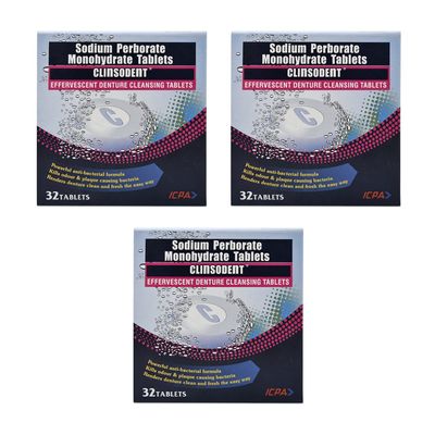 ICPA Clinsodent Denture Cleansing Tablets (Pack of 3)