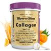 HealthyHey Skin Glow-n-Shine Collagen Powder 200g | Hydrolysed Collagen for Women and Men with Hyaluronic Acid, Biotin and Vitamin C for Healthy Skin, Hair and Nails - (Orange, 200gm) view 1