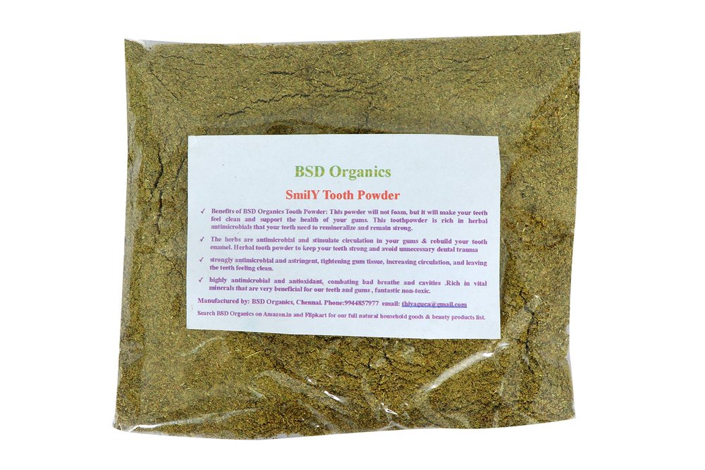 BSD Organics SmilY Oral care Tooth Powder/Palpodi/Dant powder for Strong teeth, Bad breath, Gum bleeding and more -50 grams