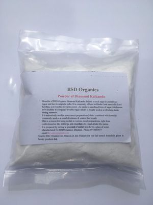 BSD Organics Powder of Diamond Kalkandu/Mishri/Rock Sugar for Lollipops, chocolates, Drinks like panna, Sweets, Mishri Drink -50 grams