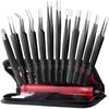 Antonki Precision Tweezer Set, 12 Pcs Multicolour (including Black) Stainless Steel Tweezers, Classic Style, Perfect for Hobby Craft, Soldering, Jewelry, Ingrown Hair Removal & More view 1