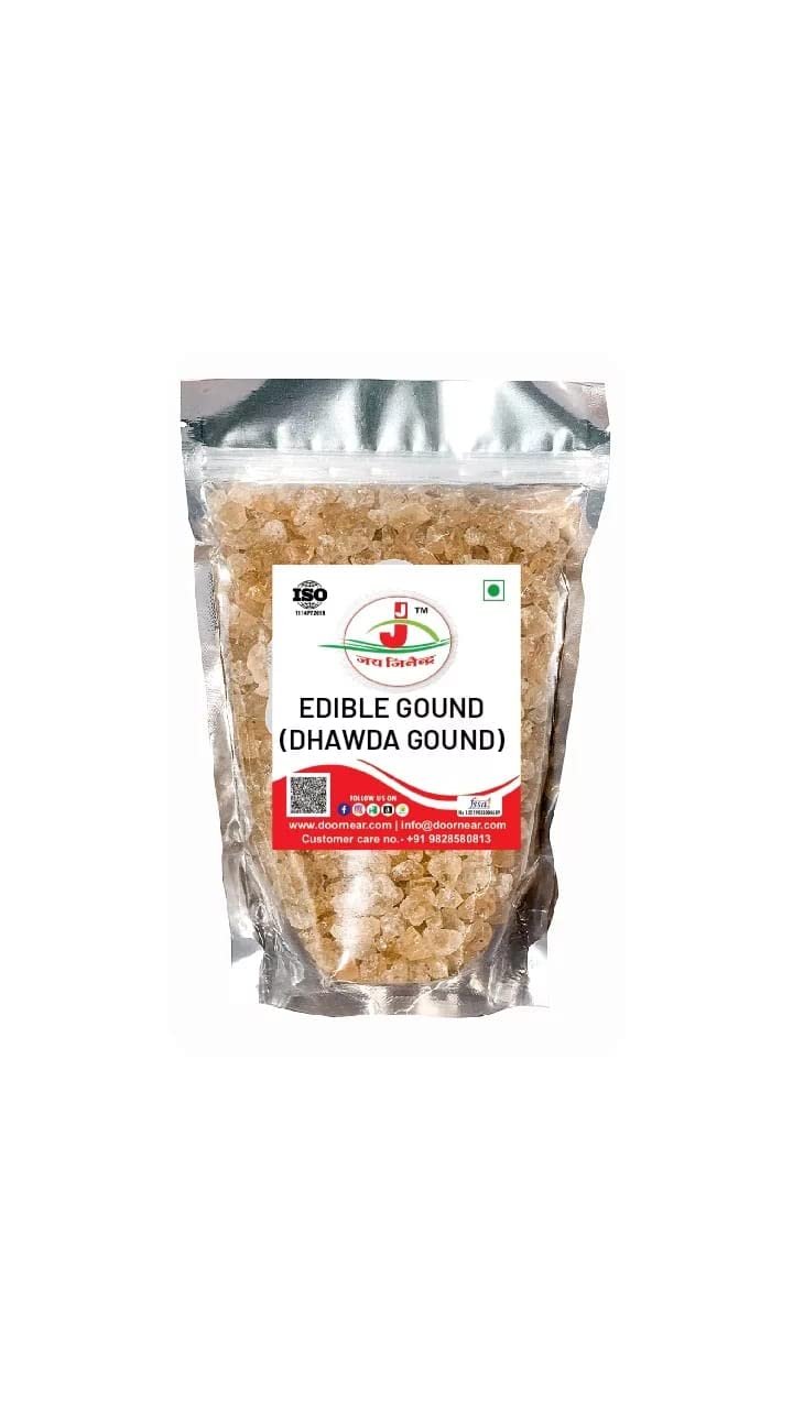 Jai Jinendra Dry Fruits Natural Gond | Standard Natural Gum | Edible Gum |100% Natural and Pure | Zipper Pouch Pack of- 900 gm