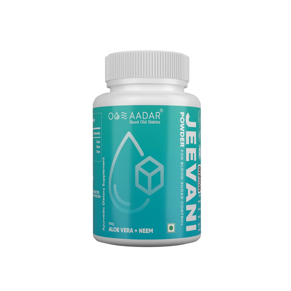 AADAR JEEVANI Ayurvedic Powder | Diabetes Care - Control Blood sugar level, Detoxification, Neem and Aloe Vera, 100 gm (Pack of 1)